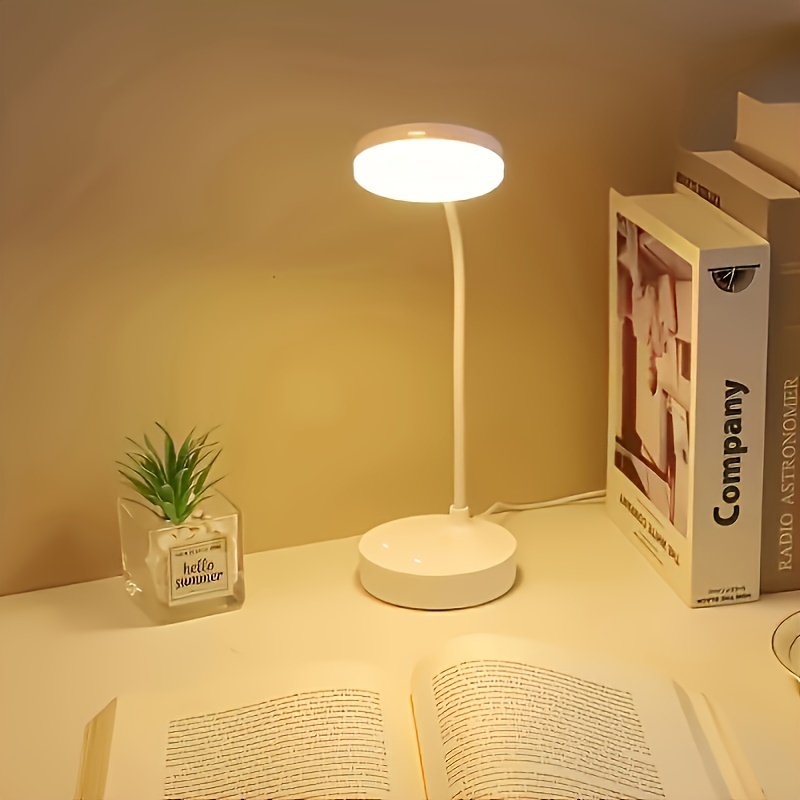 USB opvouwbare tafellamp Draagbare bureaulamp Ondersteuning 3-kleuren Traploos dimmen Oogbescherming Slaapkamer Lezen Bedlampje