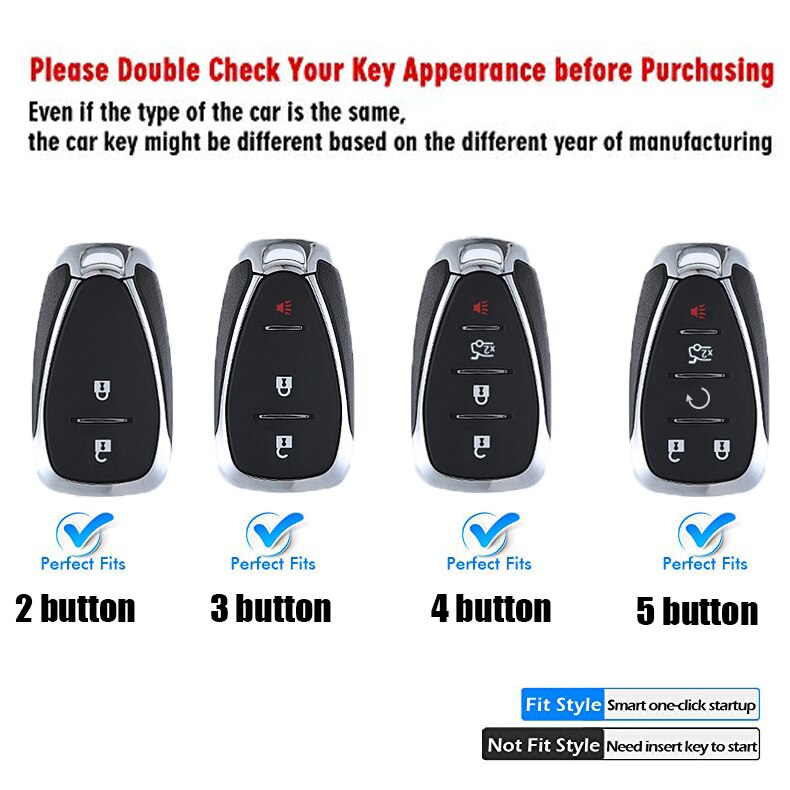 ZOBIG Key Fob Cover Case Remote Holder Skin Protector Jacket for Chevrolet Chevy Malibu Camaro Cruze Traverse