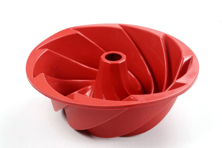 Molde para bizcocho rosca festoneado con forma de espiral grande, molde de silicona para tartas de Pan antiadherente herramientas para hornear (el Color puede variar)