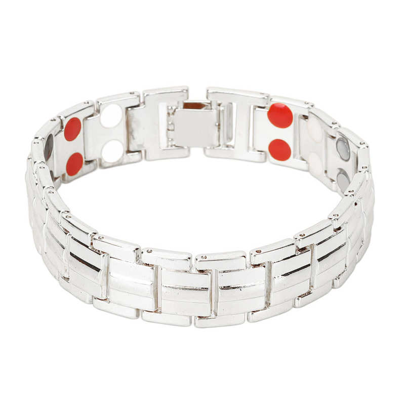 Magnetische Therapie Armbänder Gewicht Verlust Abnehmen Verbessern Schlaf Gesundheit Pflege Schmuck Energie Energie Armreif für Männer Frauen: Silber
