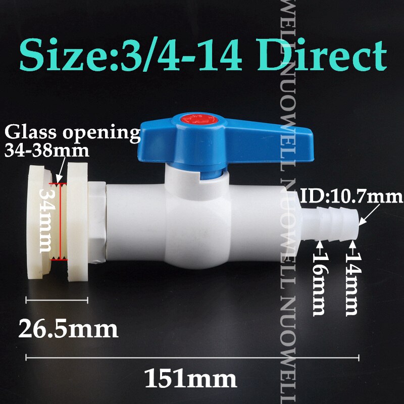 1Set 1/2 &quot;3/4 4-25Mm Aquarium Pagode Connector Combinatie Valve Aquarium Afvoer Joint Aquarium slang Drainage Accessoires: 3l4-14