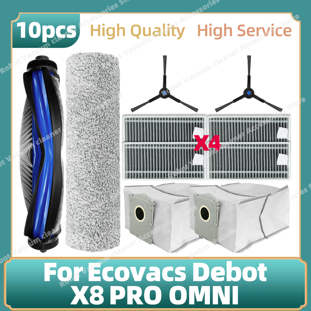 Compatibel Voor Ecovacs Deebot X8 PRO OMNI/DEX56 Accessoires Belangrijkste Zijborstel Mop Doek Stofzak Vervangende Onderdelen: plum