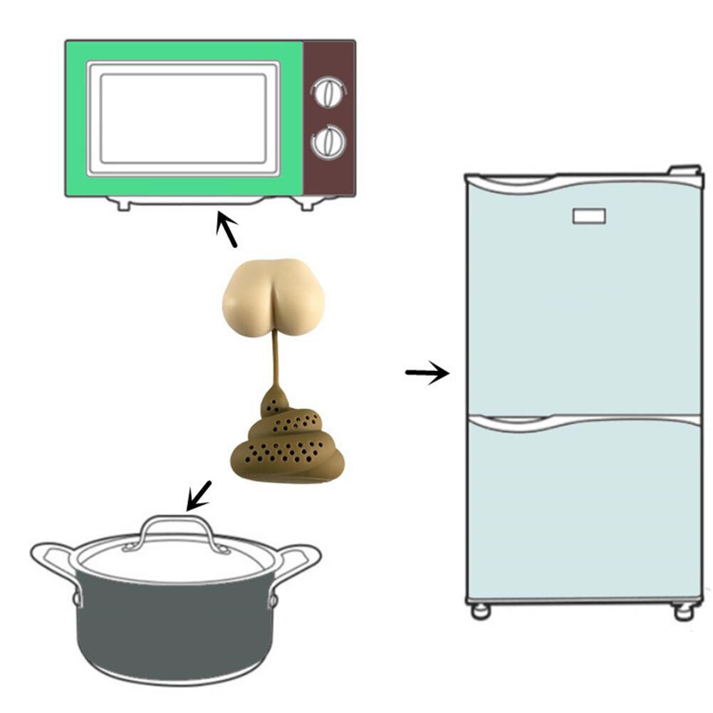 Poo Turd forme Silicone passoire à thé filtre thé infuseur diffuseur blague astuce accessoires thé sac théières boisson outil cuisine Teaware