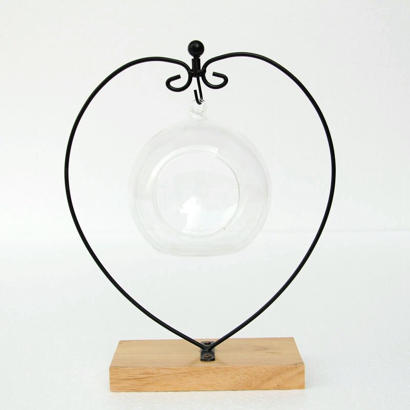 2Pcs Ornament Display Stand Ijzer Opknoping Stand Houder Voor Opknoping Glazen Globe Air Plant Terrarium Kerst Ornament