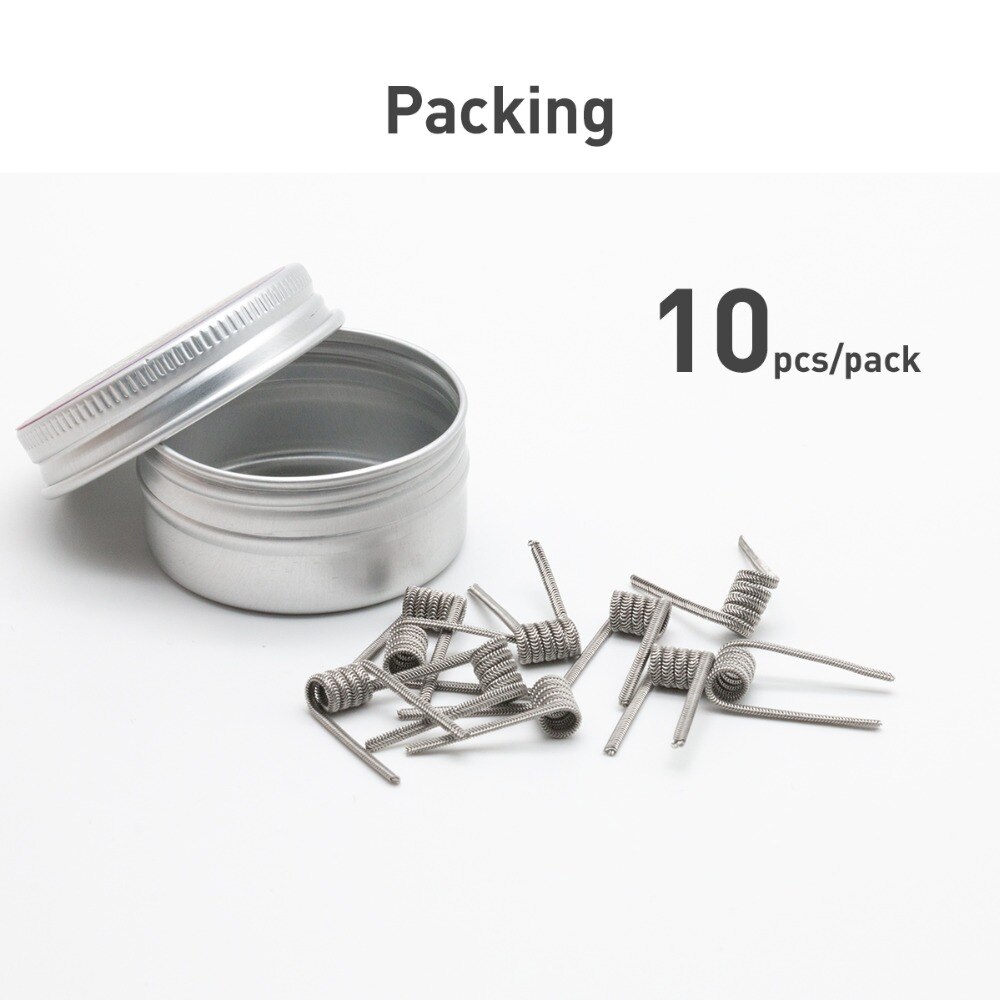 Volcanee 10pcs Ni80 Nichrome Alien V2 Parallel Fused Clapton Coils for E Cig RDA RTA Atomizer Heating Wire Vape Prebuilt Coil