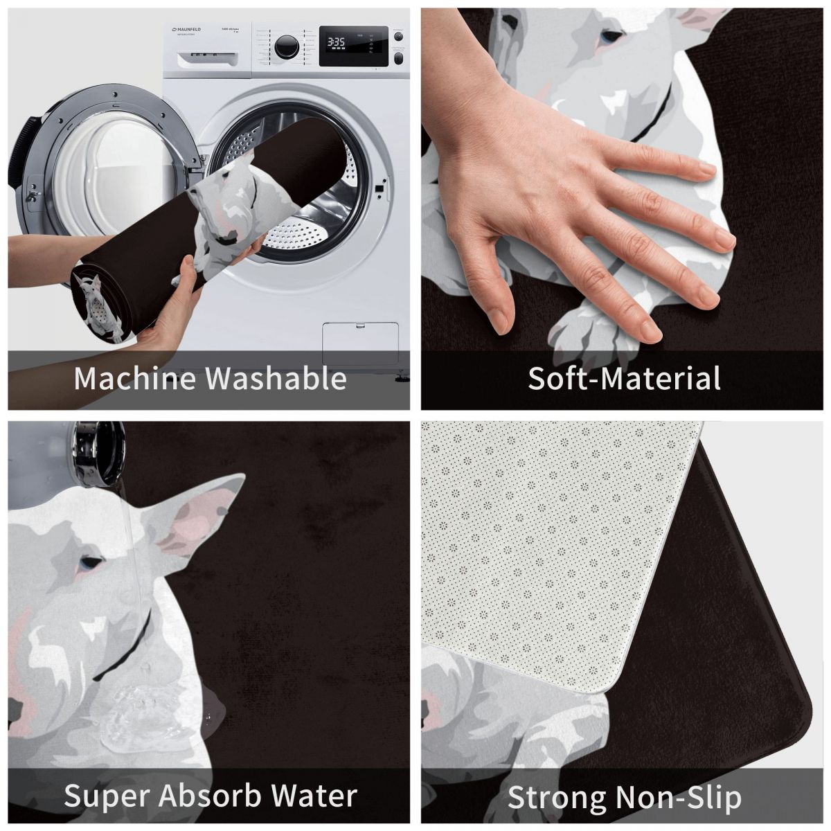 Engels Bull Terrier Bad Deur Vloer Mat Anti-Slip Tapijt Tapijt Entree Woonkamer Thuis Keuken Duurzaam Pluis Badkamer veranda Hond