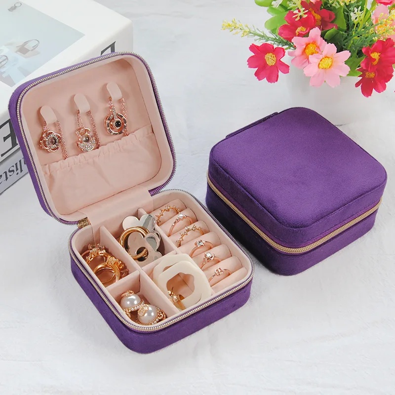 Caja de almacenamiento de joyería, caja de , adorno hecho a mano, embalaje, pendiente, collar, anillo, estuche organizador de joyería de China continental: Beige