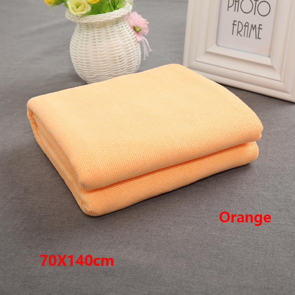 1pc färgglada 70 x 140cm snabbtorkande badlakan absorberande strandhandduk rosa mikrofiber fleecefilt torkande badstrandshanddukar: Orange