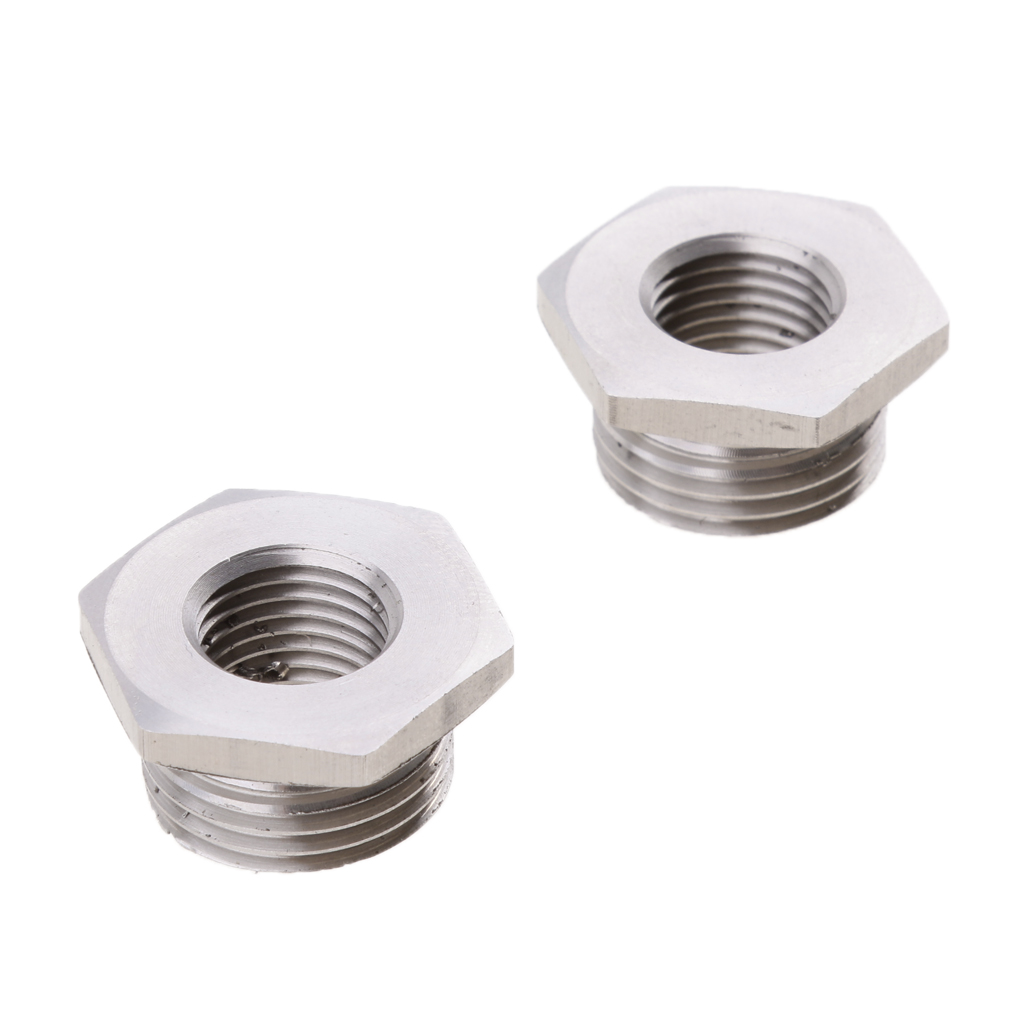 2 Pieces O2 Sensor Bung Fitting Plug Adapter 18mm To 12mm For