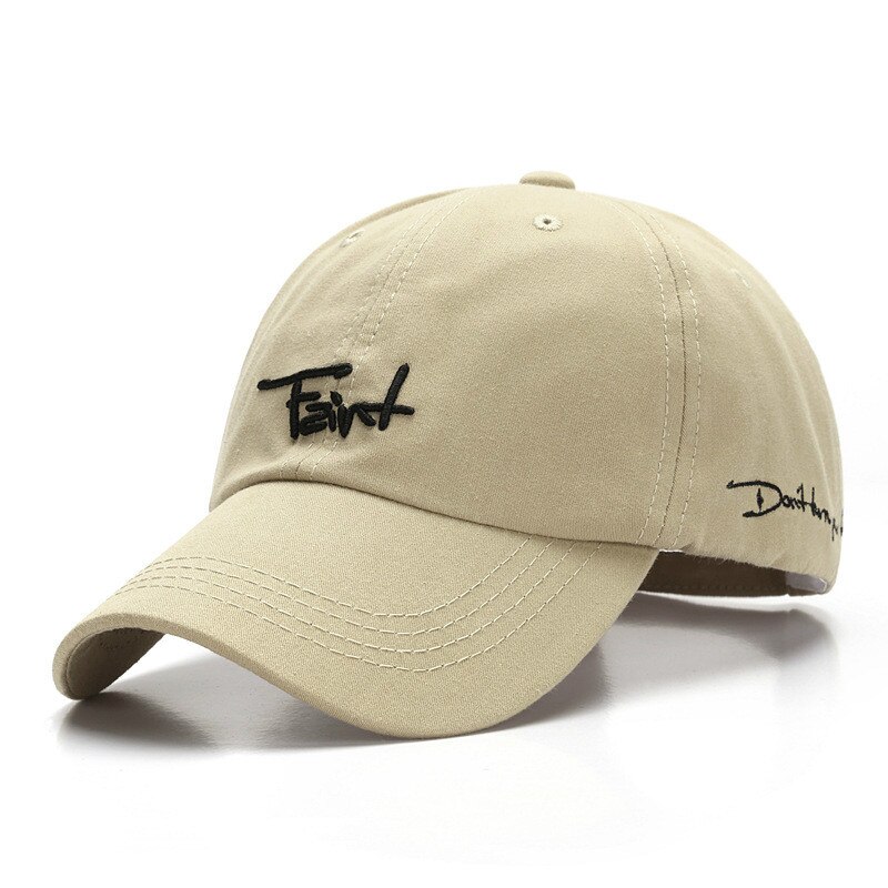 Korean Spring Cotton Letter Fzint Hip Hop Student Gorras Para Hombre Hats Men: khaki