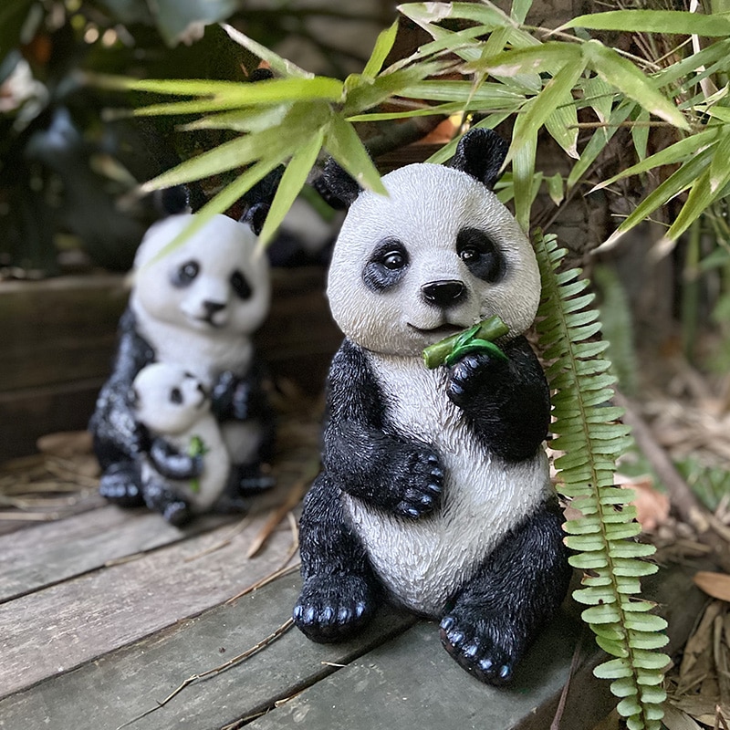 Creatieve Hars Simulatie Dier Panda Sculptuur Ornamenten Home Binnenplaats Micro Landschap Ambachten Miniatuur Tuin Decor