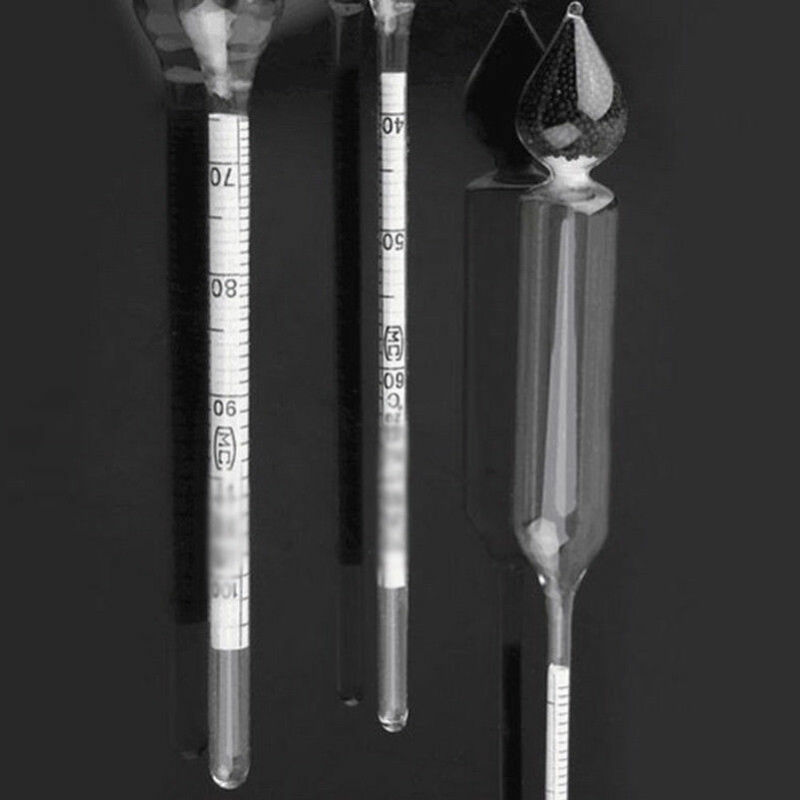 3 Pcs 0-100% Hydrometer Alcoholmeter Tester Set Alcohol Concentratie Meter + Themometer Concentratie Meter Gereedschappen