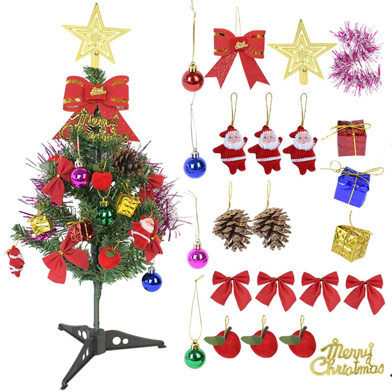 Diy Kerstboom Set 30/45Cm Kleine Kerstboom Met Opknoping Accessoires Jaar Voor Kinderen Kerst decoratie Voor Thuis