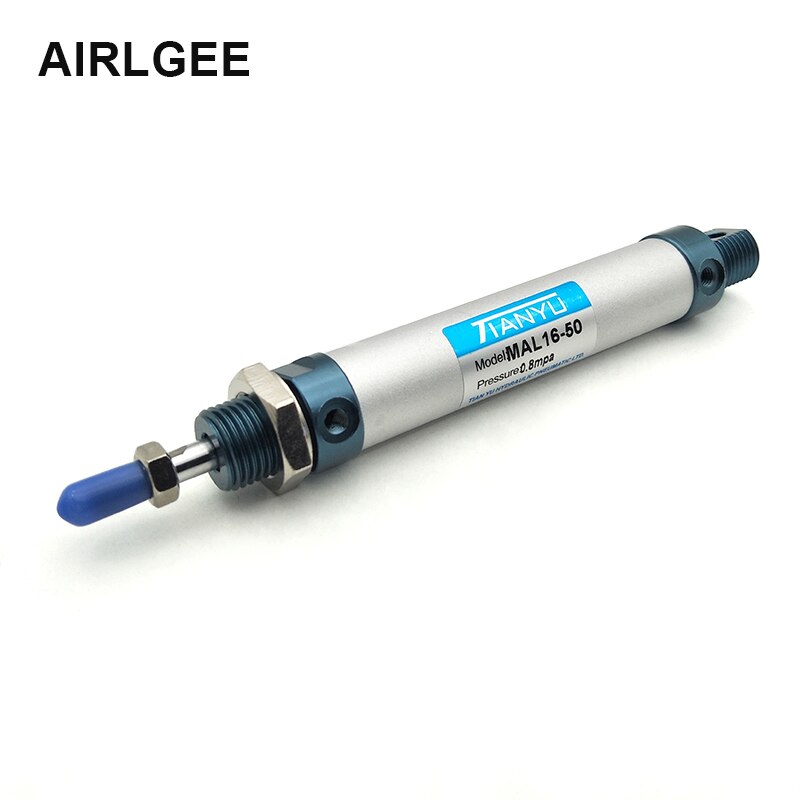 MAL16x50 Dubbelwerkende 16mm Boring 50mm Slag Screwed Zuigerstang Pneumatische aluminium Mini Luchtcilinder