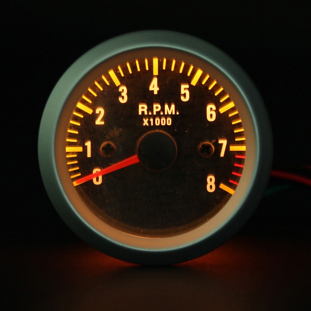 Auto Styling 2 52mm Tachometer Gauge 0-8000 RPM For 4 6 8 Cylinder Engines 12V Vehicle Accessory with Installation Instructions