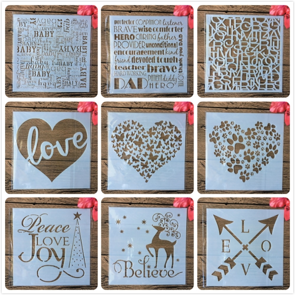 9 stk 13cm jule kjærlighet hjerte baby ord gjør-de... – Grandado, image size:1000x1000