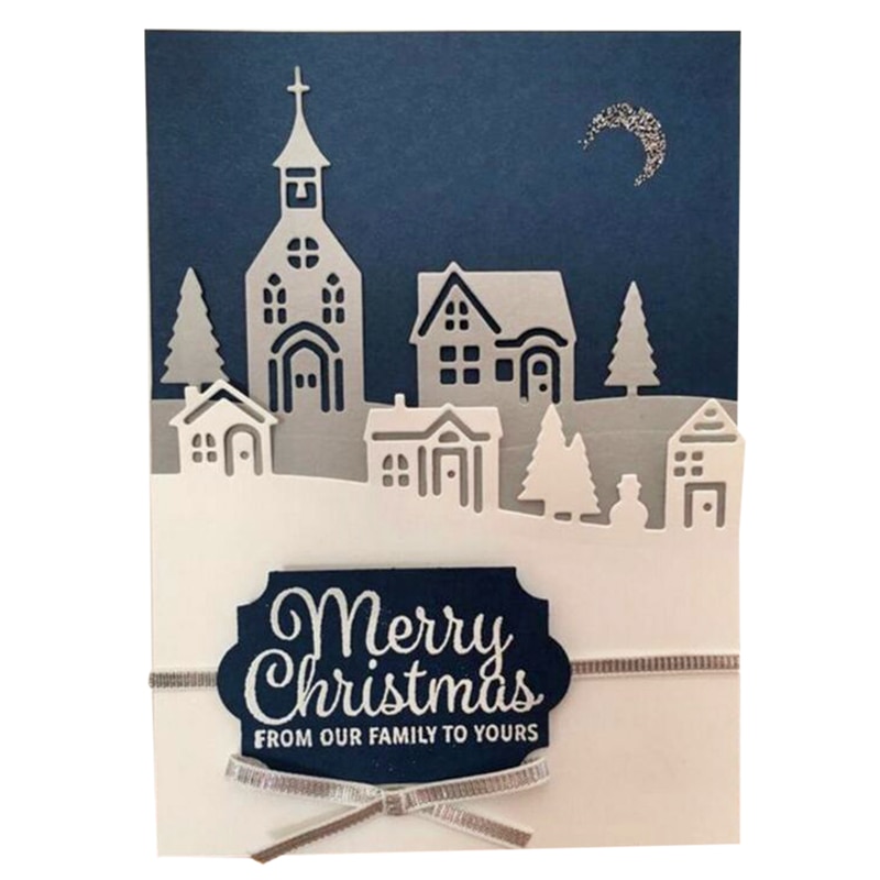 Dom bożonarodzeniowy obszar mieszkalny wykrojniki robić metalu srebrny wzornik robić scrapbookingu Abulm papier fotograficzny ręcznie robione kartki zabawa