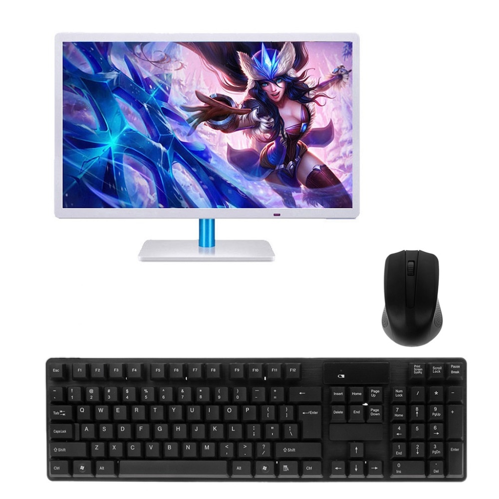 2.4GHz Wireless Keyboard Optical Mouse Combo Kit For Laptop Desktop Computer Feb24