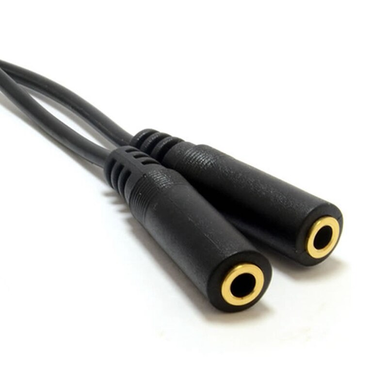 Sort 3.5mm stereo stik splitter kabel adapter kabel 20 cm