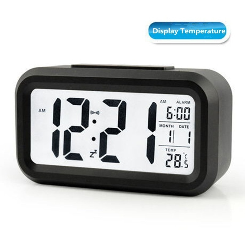 Alarm Clocks Lazy Snooze Alarm Clock Mute Backlit Electronic Clock Temperature Display Digital Clocks Home Decor