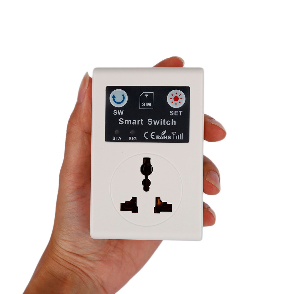 UK/EU 220V Phone RC Remote Wireless Control Smart Switch GSM Socket Power Plug for Home Household Appliance
