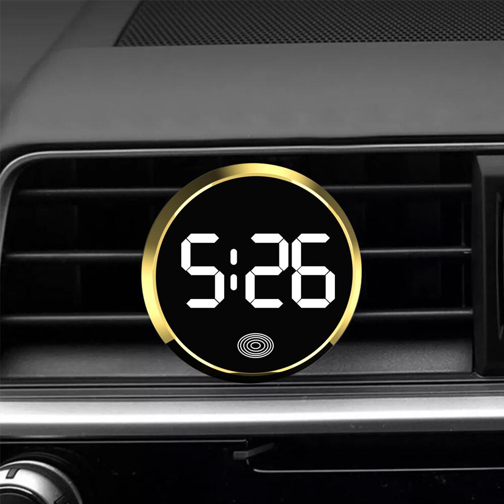 LED Car Clock Luminous Automobiles Internal Stick-On Mini Digital Clocks Auto Ornament Car Accessories