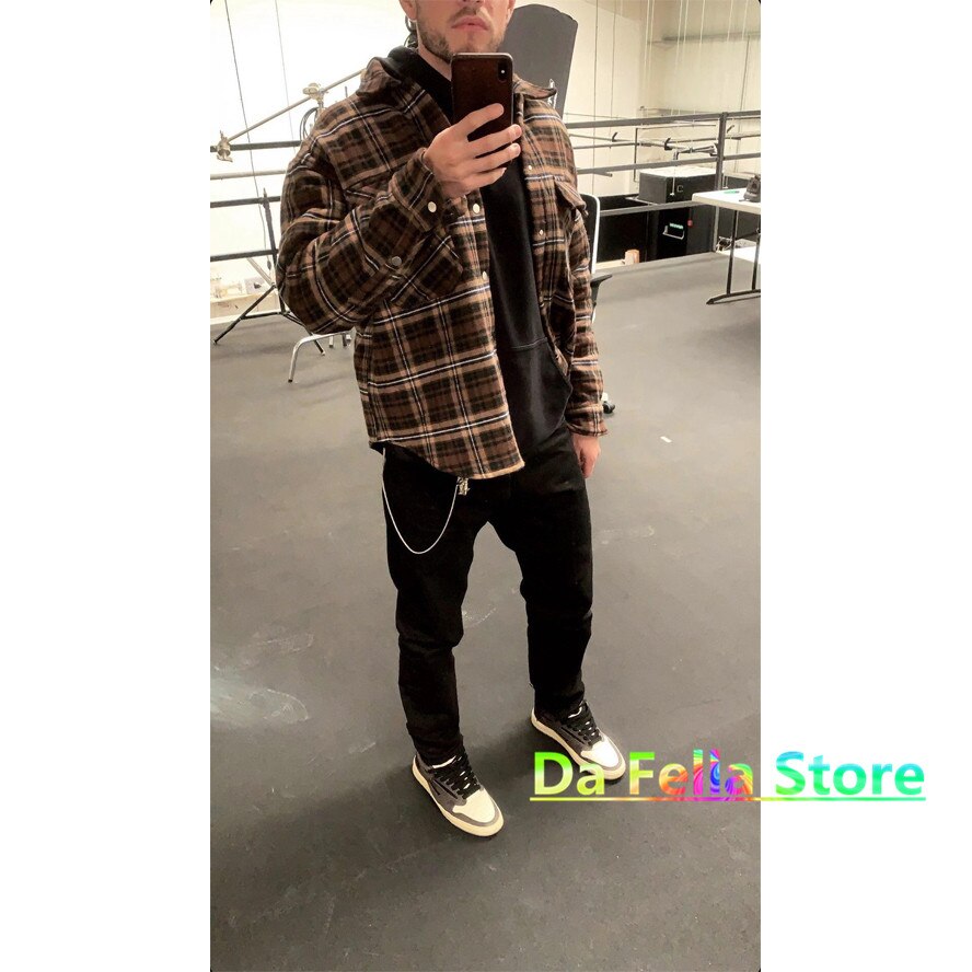 20FW Represent QUILTED OVERSHIRT Men Women Heavy Weight Plaid Fabric Represent Shirt Oversize Fit Blouse