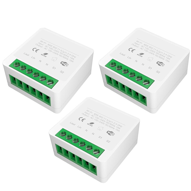 Intelligent Switch Module,Breaker Module 16A Tuya Wifi Home Life APP Remote Control For Google And Alexa Work With: Dark Khaki