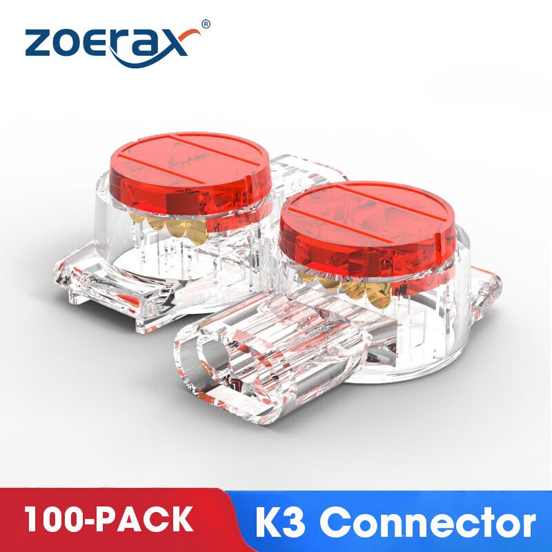 ZoeRax 100 Uds K1 K2 K3 conector de empalme de Cable RJ45 RJ11 cableado Cable de teléfono Ethernet Cable de red UY2 Terminal de Cable: Verde