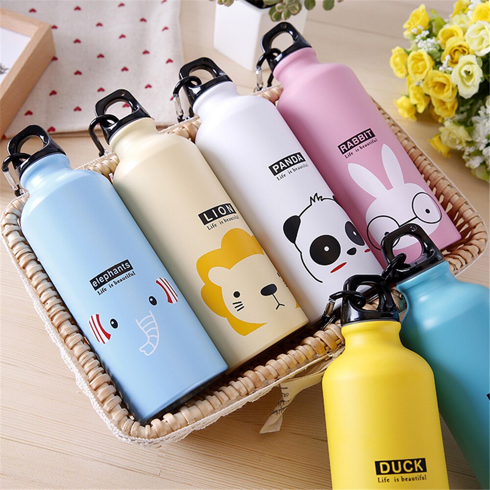 Kids Travel Water Bottle Cute Cartoons Animal Pattern Bottle Cup School Office Bottle Outdoor Sport Hiking Climping Drinking Cup