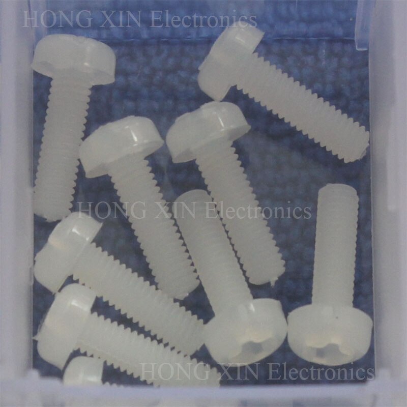 160Pcs White M3 PCB Plactic Threaded Hexagon Button Head Cross Screws nuts Bolt Assortment kit set Fastener Hardware