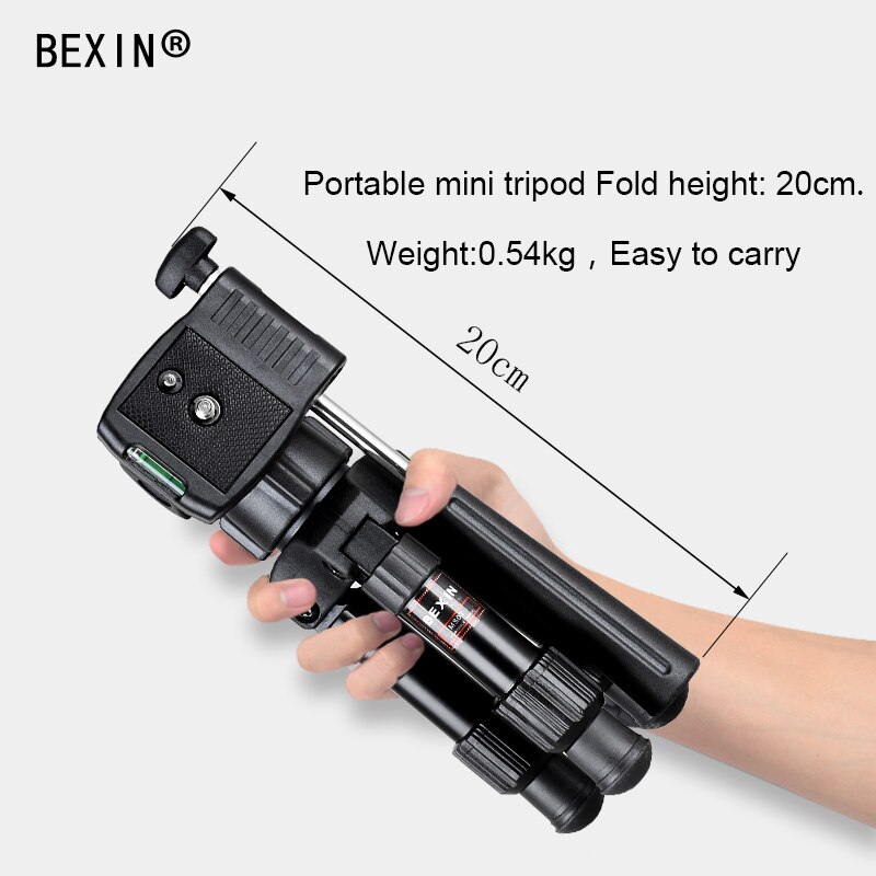 Stativ bexin  ms02 ultra kompakt desktop makro mini stativ kit med telefonklemme til kompakte dslr& #39 ;s videokameraer på desktop mobiltelefon