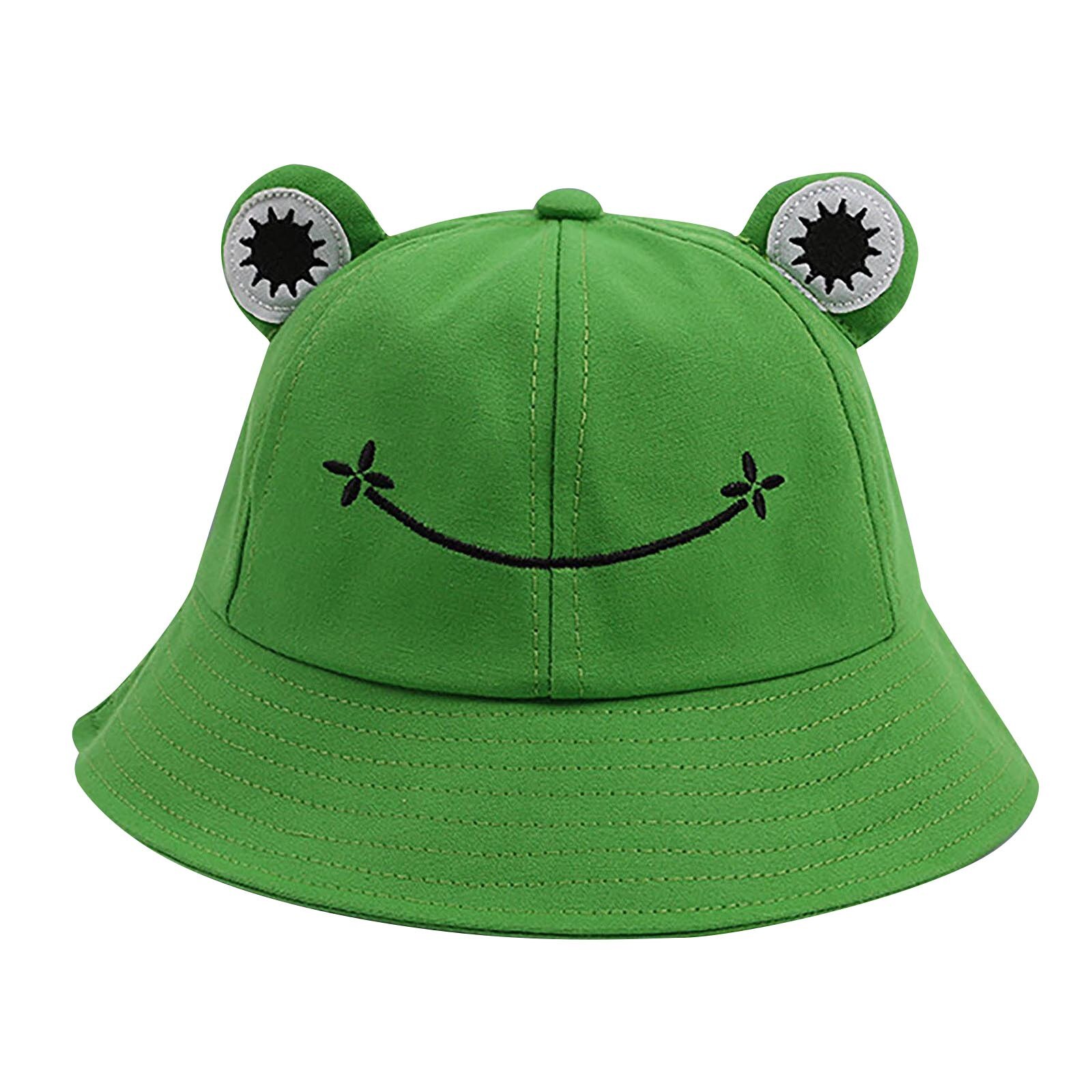 Girls Cute Frogs Hats Winter Cute Animal Hiking Beach Fishing Cap Hats Photography Bucket Hat Comfortable Photography Headdress: green