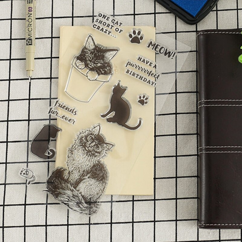 Meng odcisk łapy kota przezroczysty silikonowe stemple litery pieczęć dla DIY Scrapbooking/ozdobny album na zdjęcia wyczyść pieczęć arkuszy