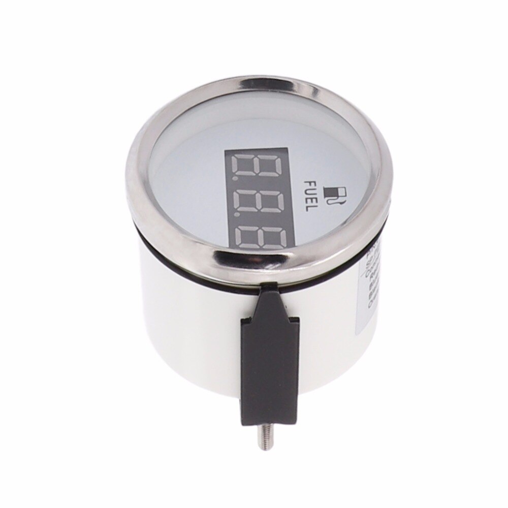 Universal 52mm Digital Fuel Level Gauge Indicator 0-190ohm Oil Level Gauge Fit Boat Car with Red Backlight Waterproof
