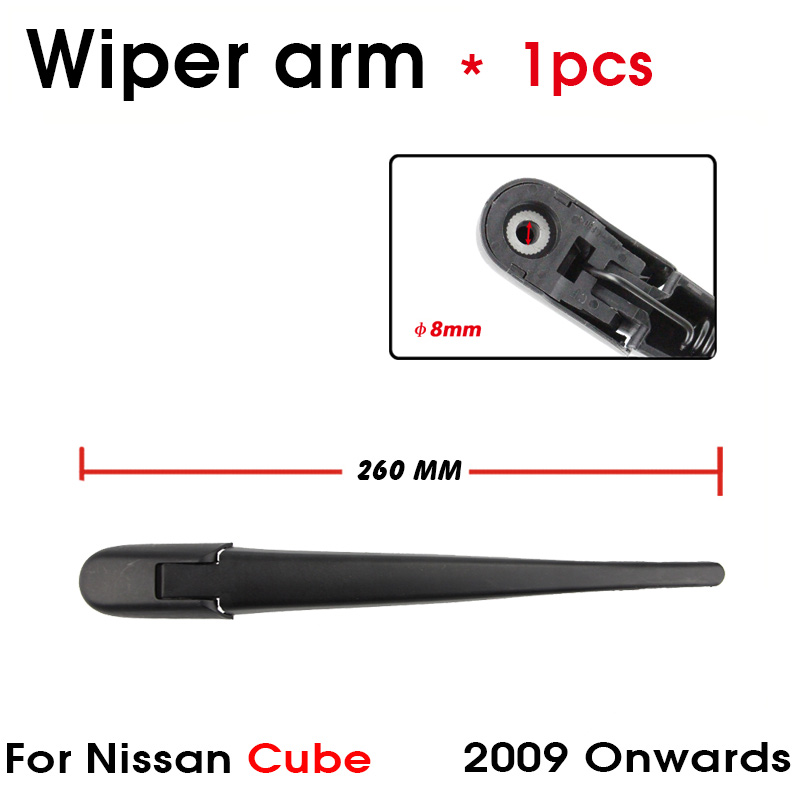 Car Wiper Blade Rear Back Window Windscreen Windshield Wipers For Nissan Cube Hatchback 305 mm Onwards Auto Accessories: black