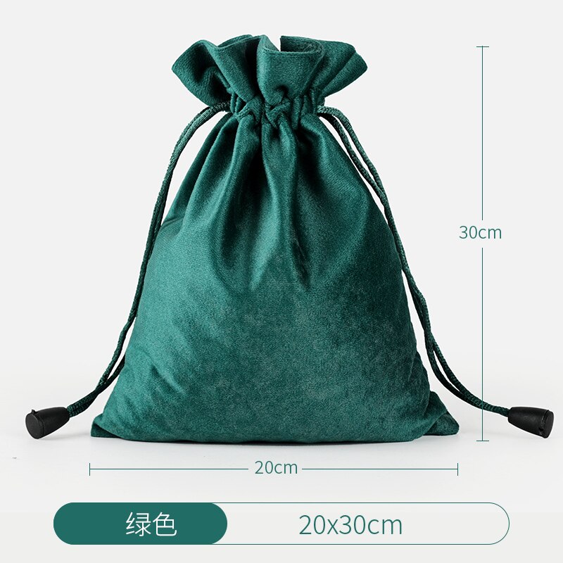 Velvet Drawstring Bags Wedding Partty Candy Bags Storage Packaging Bags Supplier: 20x30cm green