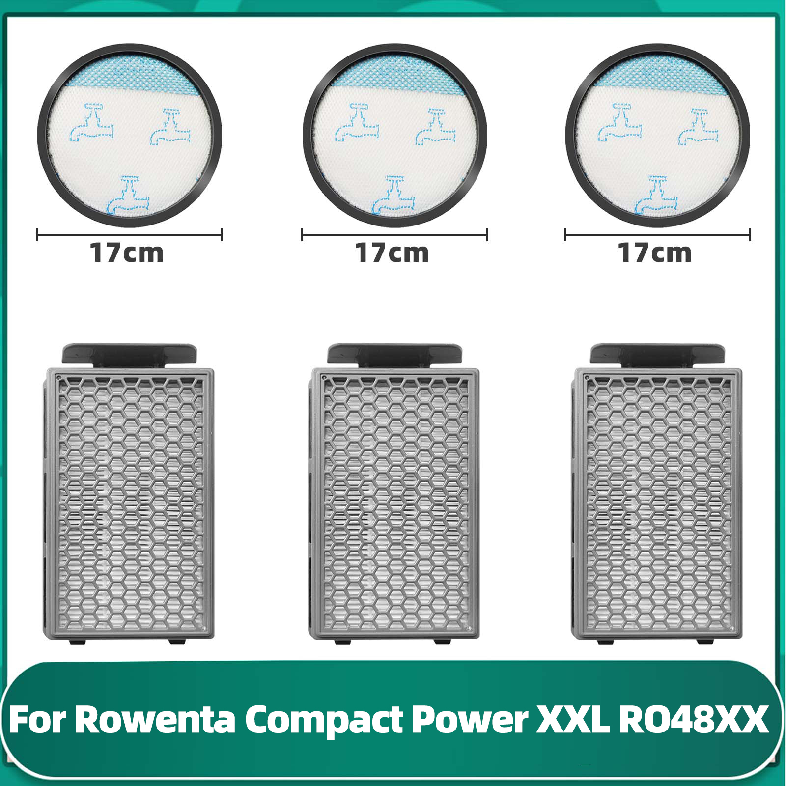 Ajuste para filtro Hepa Rowenta Compact Power XXL RO4811EA / RO4823EA / RO4825EA / RO4826EA / RO4853EA / RO4855EA / RO4859EA