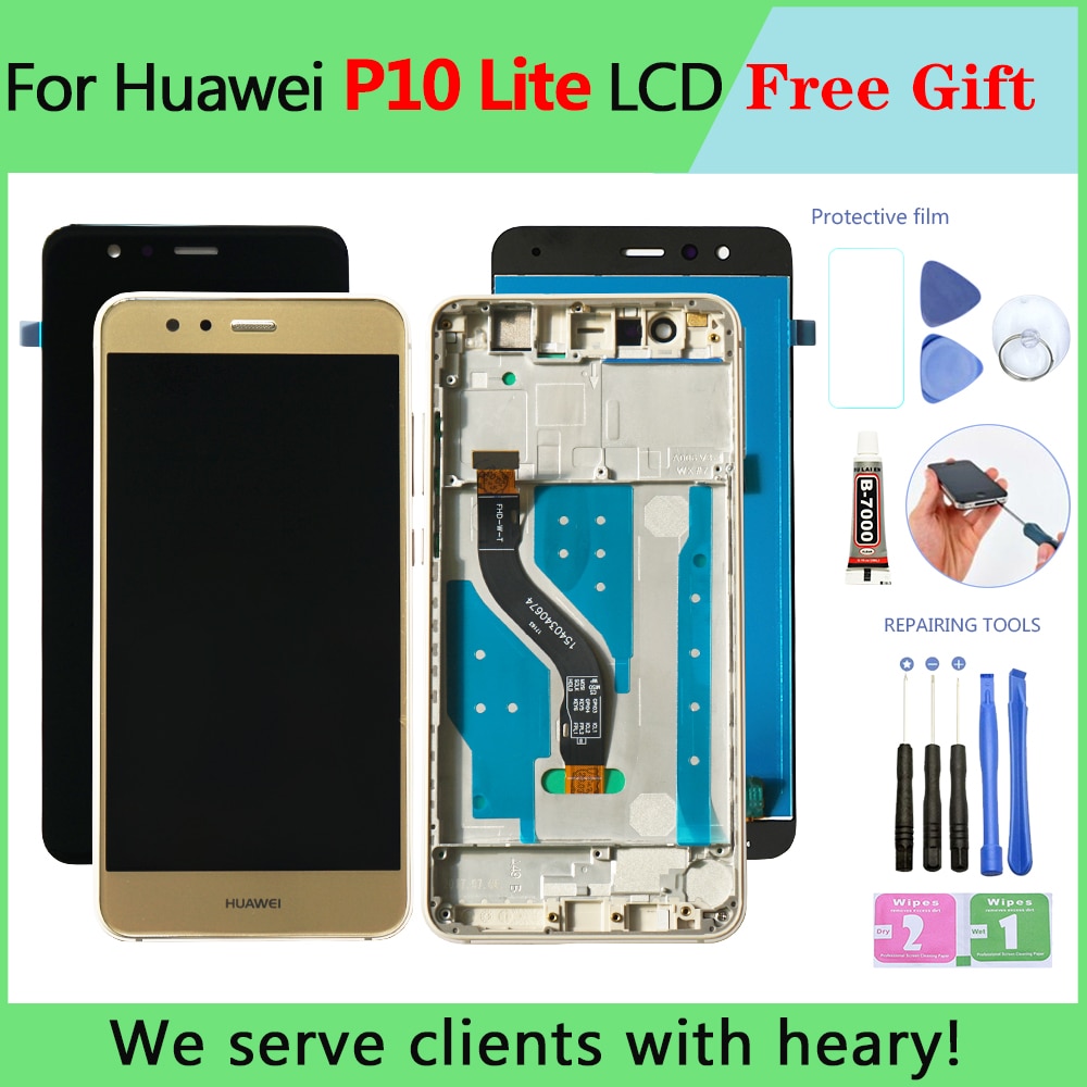 5.2 Inch Orignal Lcd Voor Huawei P10 Lite Lcd-scherm Met Frame Voor Huawei P10 Lite WAS-LX1 WAS-LX1A WAS-LX2 WAS-LX3
