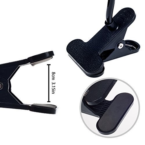 Plastic Flexible Long Arms Gooseneck Clip Clamp Stand Universal Cell Phone Holder - Black for smartphone