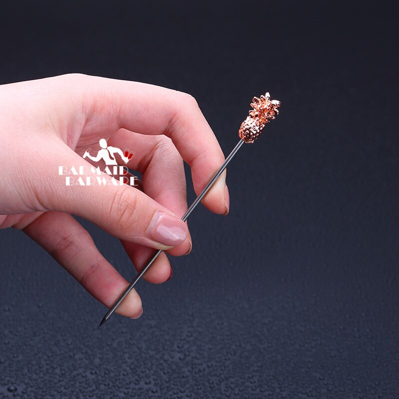 Varillas de agitación para bebidas, palitos de acero inoxidable para cóctel, fruta, Length-11.5cm, accesorio para , 10 Uds.