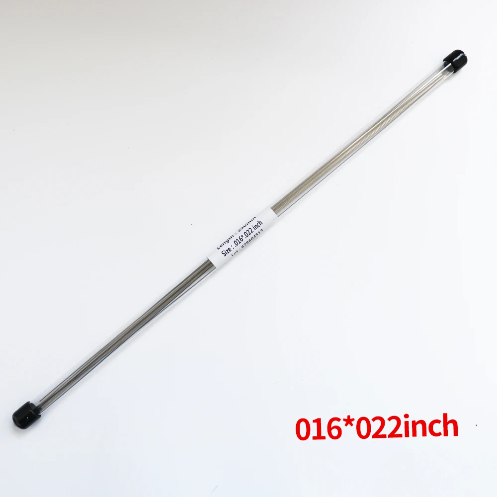 10 unids/pack ortodoncia SS alambre recto de acero inoxidable redondo Rectangular: Castaño