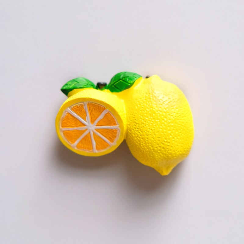 Decorative Refrigerator Magnet Funny Resin Kitchen Fridge Magnets Cute Whiteboard Locker Magnets for Boys and Girls: Lemon 02