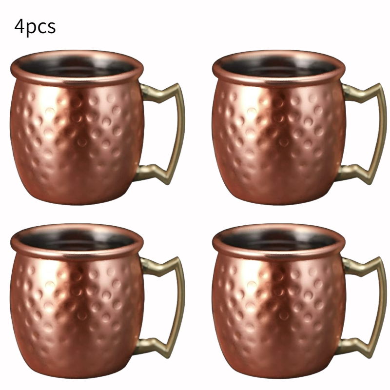 1/2/4 Stuks 2Oz Mini Moskou Muilezel Mok Roestvrijstalen Mokken Gehamerd Verkoperde Bierbeker Mok Bar Drinkwaren Accessoires: Paars