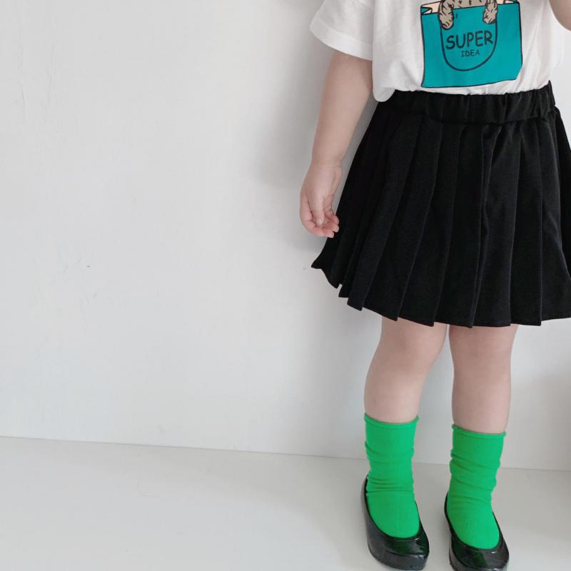 Gonna a pieghe dolce Jk per abbigliamento per bambini gonne in cotone tinta unita stile College Campus per bambini