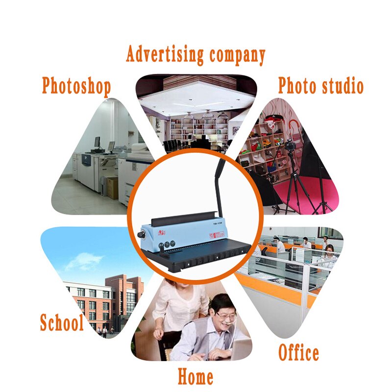 34 Square hole Wire binding machine TD-130 Small machine Big capacity books binding machine