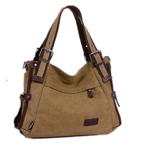 Lebolong Canvas Messenger Bag vrouwen Handtassen Beroemde Vintage Tas Retro Vintage Messenger Bag Trendy Schoudertassen: Bruin