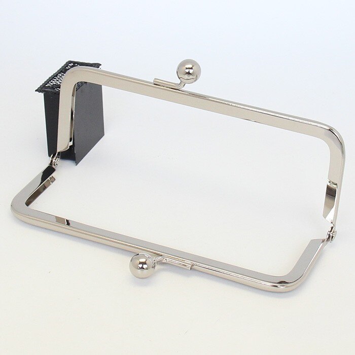 E430 13Cm * 5Cm Ronde Kraal Vierkante Zilver Geen Gat Lijm Purse Frame Sluiting Diy Portemonnee Kus lock Tas Accessoires