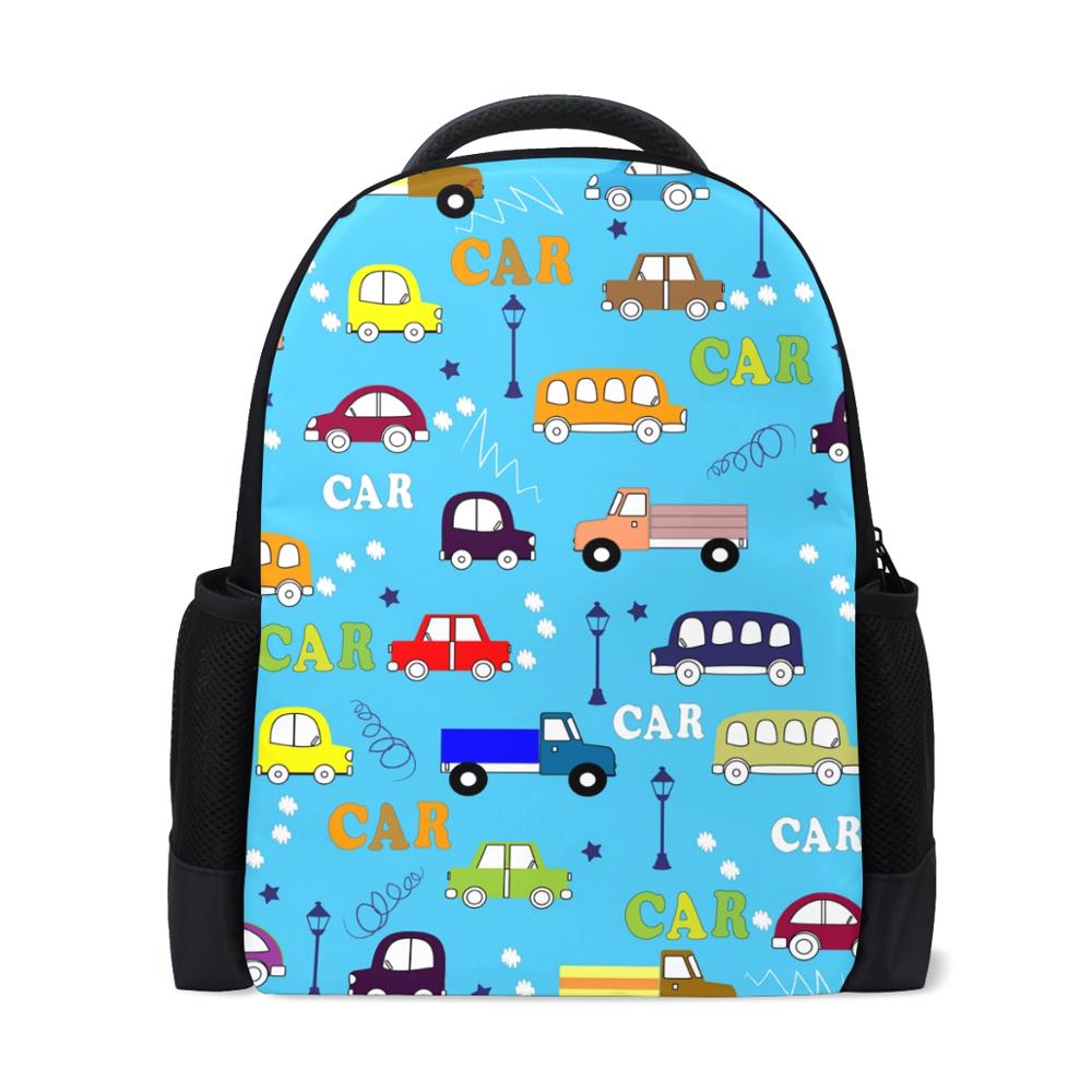 Offre spéciale classique dessin animé voiture impression sac pour enfants personnalité sacs à dos cartable enfants Mini sac d'école pour les classes 1-6 Escolar