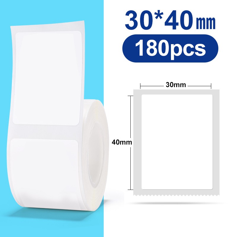 30-50mm Niimbot B21 B1 B3S imprimante étiquette papier rouleau blanc autocollant impression papiers rouleaux anti-déchirure eau résistant à l'huile adhésif: Black